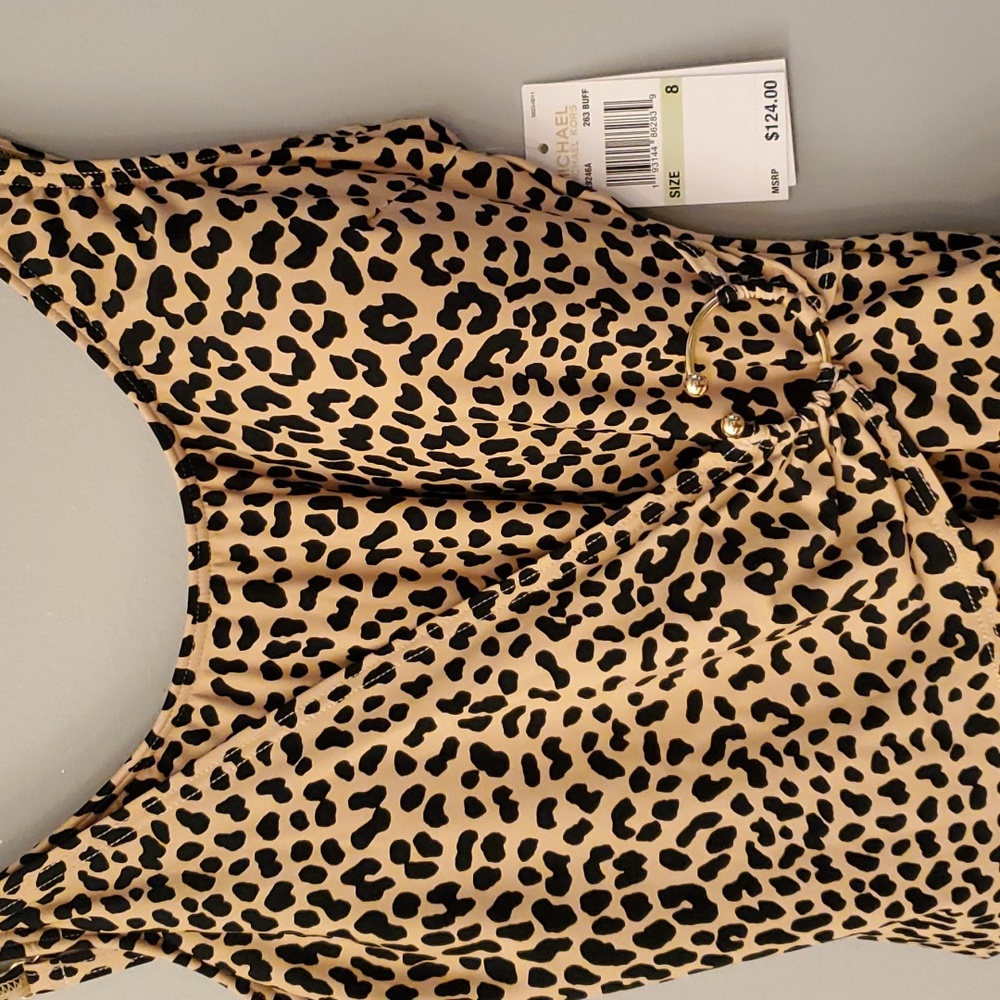 New Michael Kors animal print one piece swimsuit size 8.